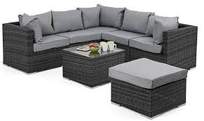 Naples Corner Sofa Grey Rattan Garden Set Rattan Sofa Sets Fishpools Rattan Gard Rattan Outdoor Furniture Rattan Corner Sofa Outdoor Furniture Cushions