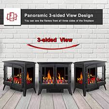 The heater can be adjusted from 72 degrees to 99 degrees fahrenheit and is rated to warm spaces up to 1,000 square feet in size. 23 Standing Electric Fireplace Stove 1500w Heater Realistic Flame Adjustable Fireplaces Home Garden