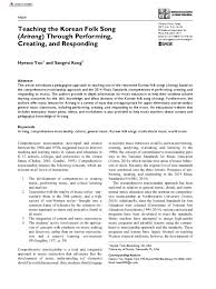 For example, if you hear your mother talking in another room you're able to tell that it's her because of her voice's timbre. Pdf Teaching The Korean Folk Song Arirang Through Performing Creating And Responding Sangmi Kang Academia Edu