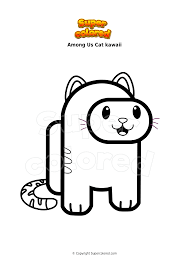 En tu pc y mac. Dibujo Para Colorear Among Us Cat Kawaii Supercolored Com