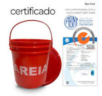 Balde de Areia para posto de 12L vermelho com texto AREIA em ...