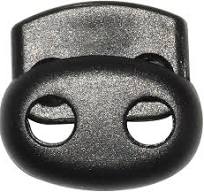 Flyshop Double Holes Black Oval Bean Cord Lock End Toggle Stopper Fastener Slider Toggles End, 10 Pcs, 23mm x 21mm x 7.8mm