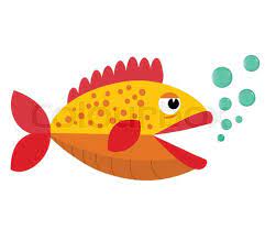 Cute Fish Open Mouth With Blowing Bubbles Cartoon Cute Fish Fish Vector Mouth Animation