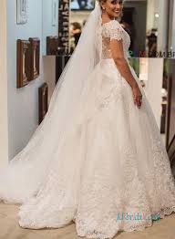 Romance Short Sleeved Sheer Lace Back Princess Ball Gown Ball Gown Wedding Dress Princess Ball Gowns Wedding Dress Sizes