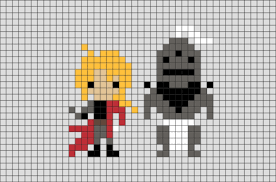 Full Metal Alchemist Elric Brothers Pixel Art Pixel Art Anime Pixel Art Fullmetal Alchemist