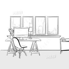 Black And White Office Desk Clip Art Empty Home Office Hebstreits Sketches Interior Design Sketches Interior Design Portfolio Layout Interior Design Portfolio Examples