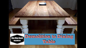 The rectangle dining table features a trestle style base, perfecting the rustic, farmhouse style. Recycled Upcycled Dining Table Build Hardwood Top Youtube
