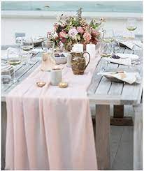 Amazon Com 27x120 Inch Pink Sheer Table Runner Overlay Decorative Wrinkle Resistant For Romantic Valentines Wedding Party Bridal Baby Shower Table Decoration Home Kitchen