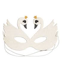 H M Camask 5 95 Glittery Mask In The Shape Of Two Swans With An Elastic Strap At The Back Natural Princess Costume Kids Mask For Kids Safari Decorations