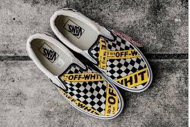 Black And White Custom Vans Slip Ons Vans X Off White Custom Made Slip On Skate Board Sneaker Custom Vans Shoes White Shoes Women Womens Shoes Sneakers
