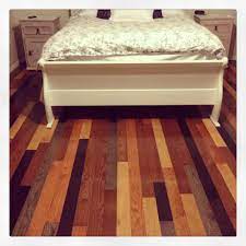 The top decorative layer of real wood can come in various wood types, styles, thicknesses, grades and. My Awesome Multi Colored Hardwood Floor Loving How It Turned Out Diy Wood Floors House Flooring Mixed Hardwood Floors