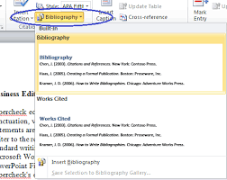 Then to add citation and bibliography you can add a new one or use one from the list. Microsoft Bibliography Builder Word 2010