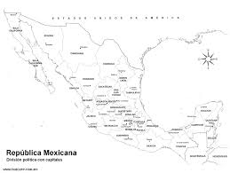 Mapa de méxico sin nombres y con división política. Mapa De Mexico Con Nombres Y Capitales