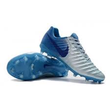 Buy Nike Flyknit Tiempo Legend Vii Fg Blue White 1 From Nike At Soccercleats77 Com Nike Fg Nike Cleats Soccer Cleats Nike Girls Football Boots