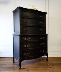 Sold Free Shipping Vintage Black French Provincial Bedroom Highboy Chest Tall Dresser 6 Drawer S In 2020 French Provincial Bedroom Tall Dresser Shabby Chic Farmhouse