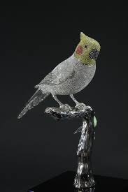 Birds Of A Feather Cast 2020 Cockatiel 8216 Pieces Of Swarovski Crystals 16 High X 7 Cast Polished Rhodium Plated On Crystal Base Art Jewelry Art Bird Feathers