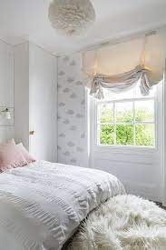 White And Pink Girl Bedroom With White Feather Chandelier Transitional Girl S Room White Girls Bedroom Pink Bedroom For Girls Feminine Bedroom Design