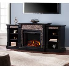 A fireplace built into a bookcase is only a comfy chair, a great novel this corner fireplace not only fits nicely into a room without taking up too much space, but it's also pulling triple duty by providing shelving space, television space, and of course, the fire. Grand Heights Faux Stone Low Profile Electric Fireplace Walmart Com Walmart Com