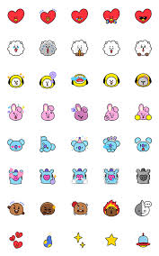 Universtar Bt21 Must Have Emoji Line Emoji Line Store Bts Drawings Bts Chibi Print Stickers