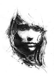 Black And White Acrylic Painting Portrait Negative Space Black And White Art Girl Face Minimalism Etsy Shadow Art White Art Silhouette Art