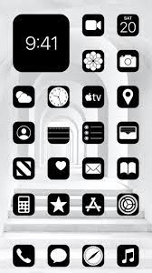 Aesthetic Black Ios 14 App Icons Pack 108 Icons 1 Color Etsy In 2022 App Icon Black App App Icon Design