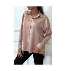Bienvenue sur notre page spéciale chemise manche longue femme ! Longue Chemise Oversize Rose Satine Chemise Femme Ample Et Tombant