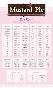 Persnickety Clothing Size Chart Mustard Pie Clothing Size Chart