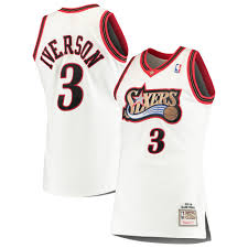 Whatever you're shopping for, we've got it. Men S Philadelphia 76ers Allen Iverson Mitchell Ness White Home 1997 98 Hardwood Classics Authentic Jersey