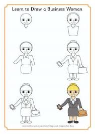 Learn To Draw A Business Woman Children Sketch Learn To Draw Easy Cartoon Drawings