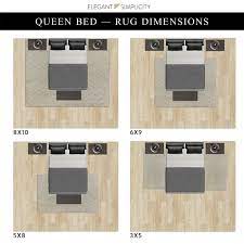 Would 6x9 be too big? Queen Bed Rug Dimensions For An 8x10 6x9 5x8 And A 3x5 Bedroom Rug Placement Bedroom Area Rug Placement Rug Placement