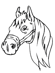 Paardenkop kleurplaat | kleurplaat bestellen paardenkop knutselen : Tekening Paardenkop