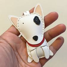 Small Size Tina The Bull Terrier Cowhide Leather Charm Etsy Leather Diy Bull Terrier Leather Craft