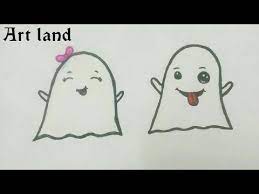 رسم كيوت ايموجي الفيسبوك رسم شبح مرعب ومفاجئ cute ghost drawing youtube easy drawings art drawings