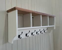Hat Coat Rack With Shelf Including Storage Baskets Compartments And Cubby Holes Painted Wood Wall Mounted Display Shelves Cast Iron Hooks Coat Rack Shelf Coat Rack Wall Shelf Baskets Storage