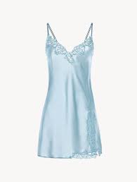Light Blue Silk Slip With Macrame In 2020 Silk Slip Blue Silk Dress Tank Top Fashion