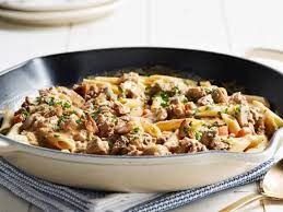 Hamburger Stroganoff Skillet Recipe Food Network Recipes Best Ground Beef Recipes Hamburger Stroganoff