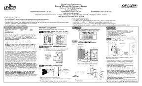 Decora Manual On Occupancy Sensor Installation Manual Manualzz