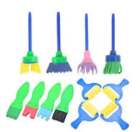BE-TOOL 12 Pcs Kids Sponge Painting Brush Set for Painting Drawing DIY Craft Toddlers Kids Christmas/Halloween/Thanksgiving Gift