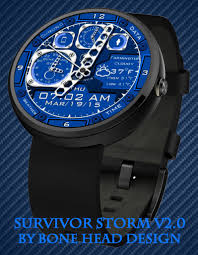 Survival Storm V2 0 Blue Watch Face Preview Taki Ve Erkek Giyim