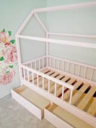 Dream on me mission style toddler bed with storage drawer. Montessori House Bed With Drawers Wooden Frame Bed Uk Single Etsy In 2021 Toddler House Bed Toddler Bed With Storage House Beds