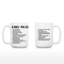 amazon com gibbs rules mug ncis coffee mugs agent leroy