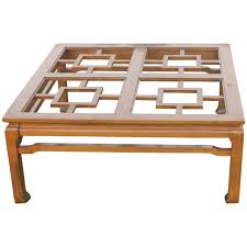 Orion coffee table, black resin w/glass. Fret Coffee Cocktail Table Ming Vintage Lacquered In Color Of Your Choice For Sale At 1stdibs