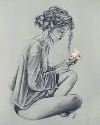 Looks Like I Forgot How It Feels When You Really Care An Old Sketch I Did In Care F Romantic Drawing Portrait Drawing Drawings With Meaning