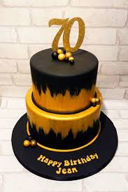 Black And Gold Cake Ideas Black And Gold 70th Birthday Cake Cake 70th Birthday Cake Birthday Cake