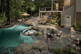 Ultimate Backyard By Land Water Design Pool Houses Backyard Patio