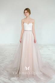 Romantic White Lace And Blush Tulle Wedding Dress Blush Wedding Gown Wedding Dresses Bridesmaid Dresses