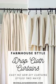 Can you paint a drop cloth? Diy Drop Cloth Curtains 2 Ways Micheala Diane Designs