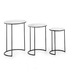 Set De 3 Tables Gigogne En Metal Peint Par Pulverisation Tables Gigognes Table D Appoint Table