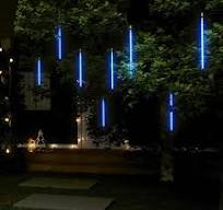 Meteor Lights 8 pcs 1 ft Blue LED with Rainfall Motif for Indoor and  Outdoor Use