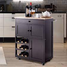 Summer is almost gone but there's still time to save! Rolling Kitchen Cart Trolley Island 3 Storage Cabinets And Wine Rack My Tiny Home Furnishings
